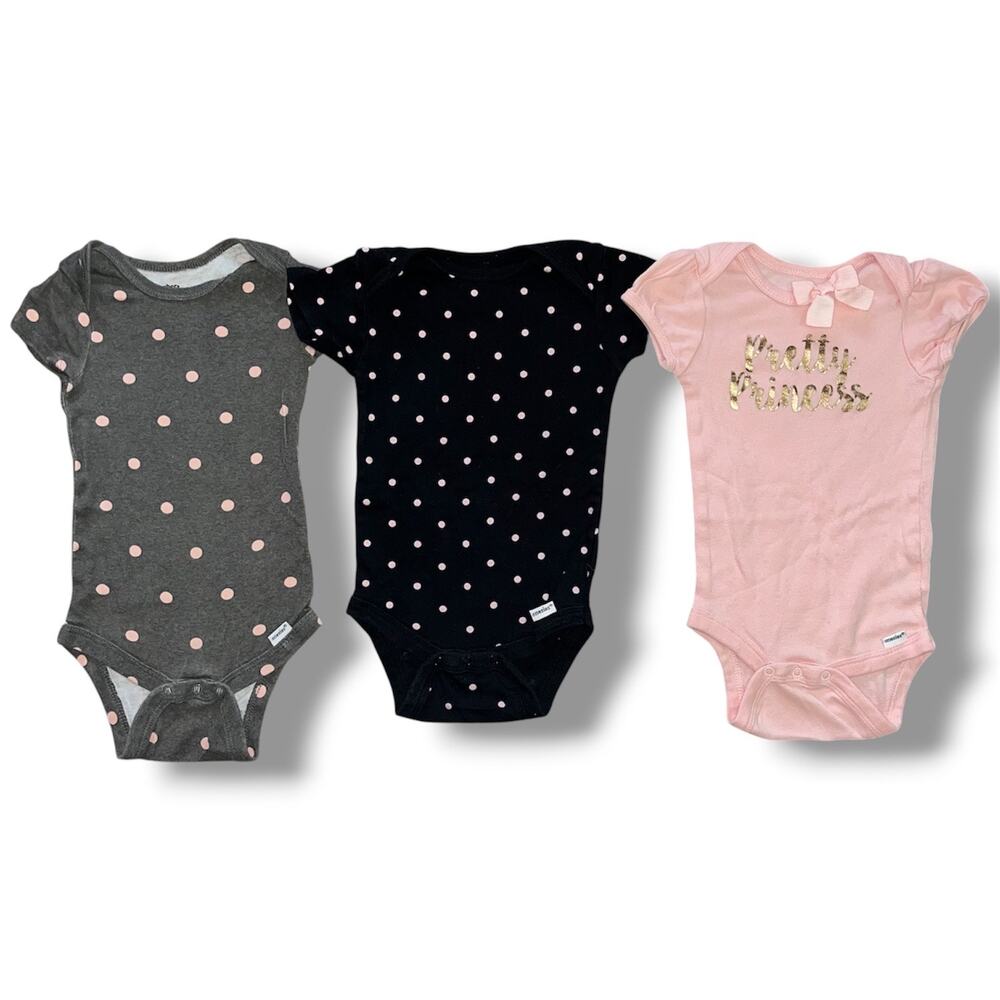 Gerber Baby Girl Short Sleeve Onesies / Bodysuits (3-Pack)